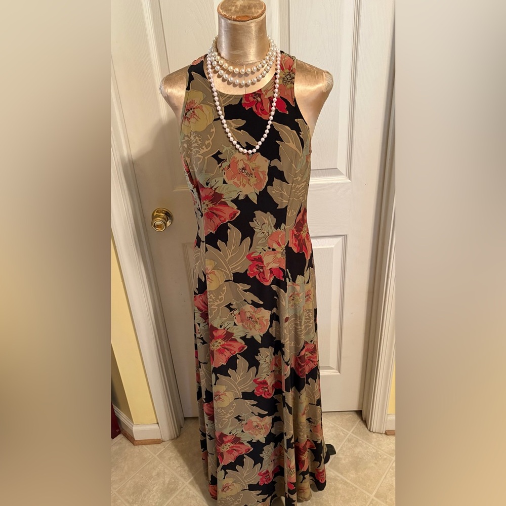 BANANA REPUBLIC SILK SLEEVELESS FLORAL DRESS